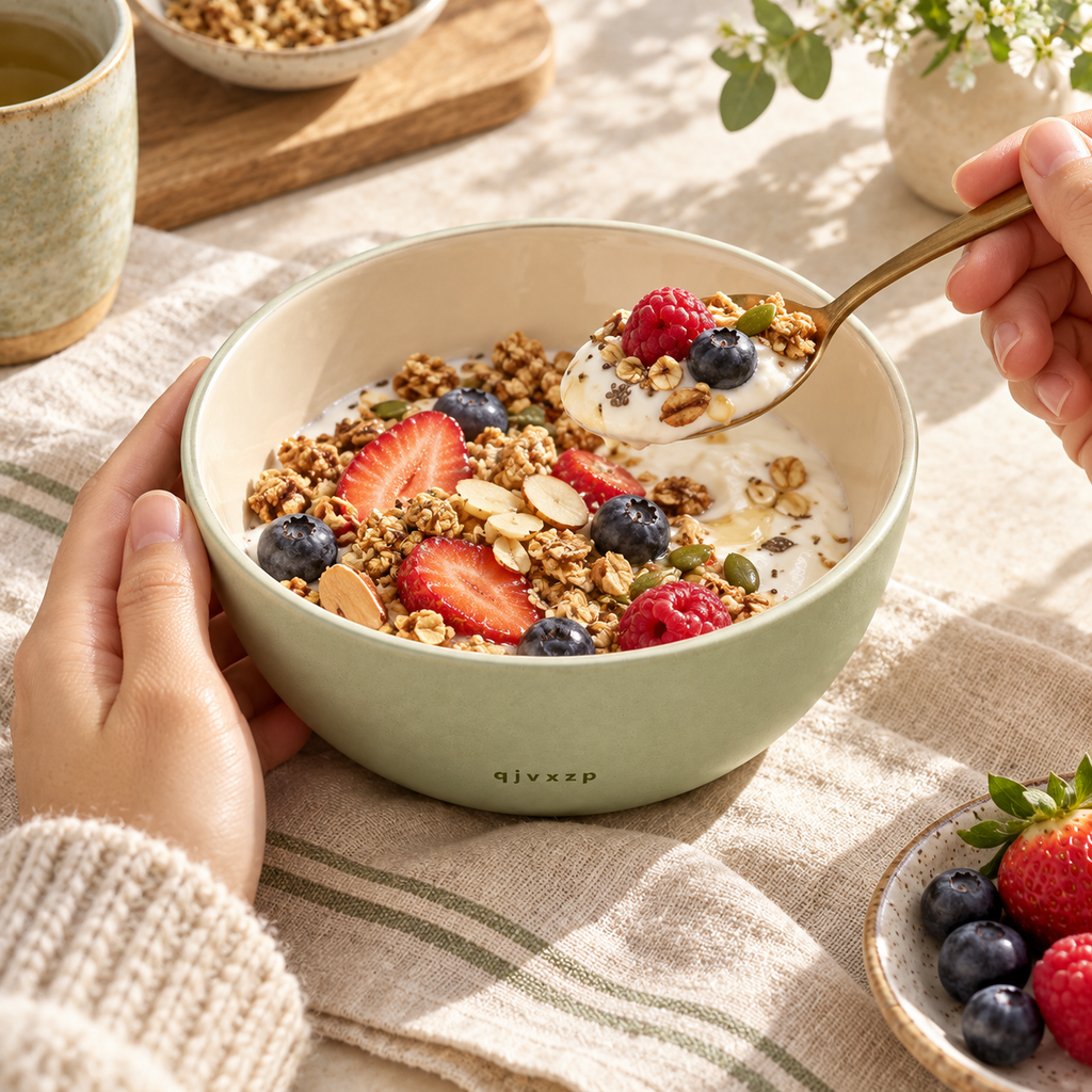 qjvxzp Sage Ceramic Breakfast Bowl