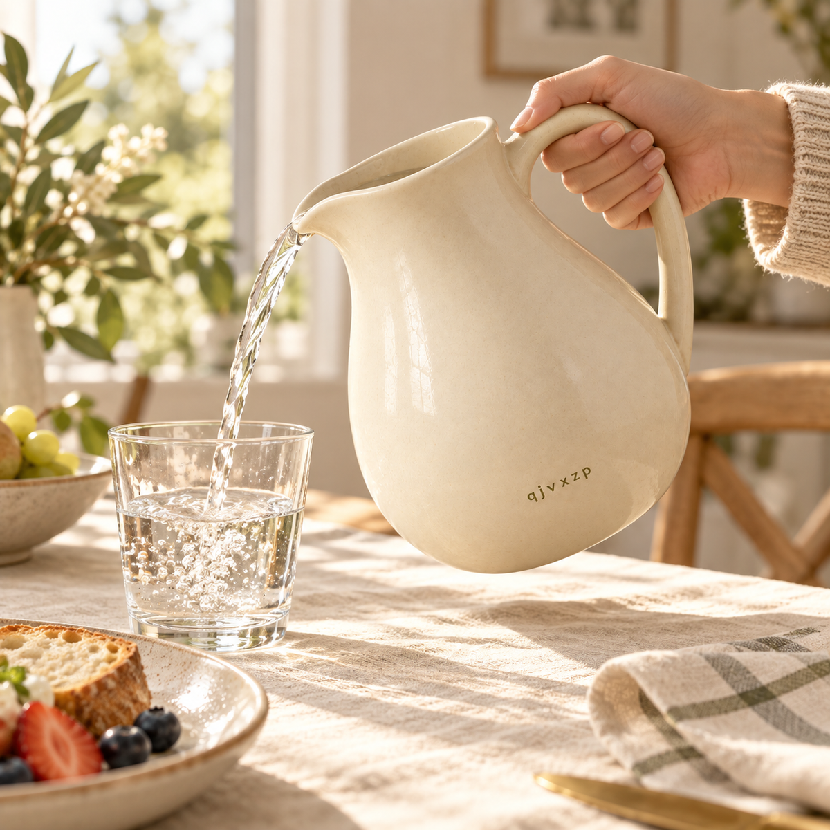 qjvxzp Ivory Ceramic Water Pitcher