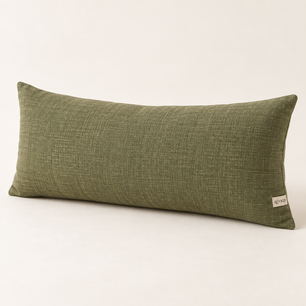 qjvxzp Olive Linen Lumbar Cushion