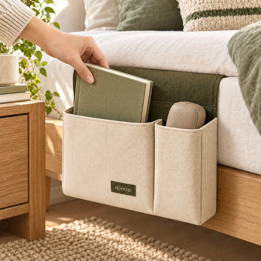 qjvxzp Natural Canvas Bedside Caddy