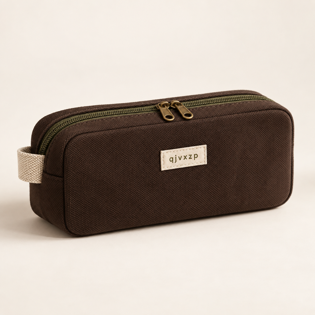 qjvxzp Espresso Canvas Cable Pouch
